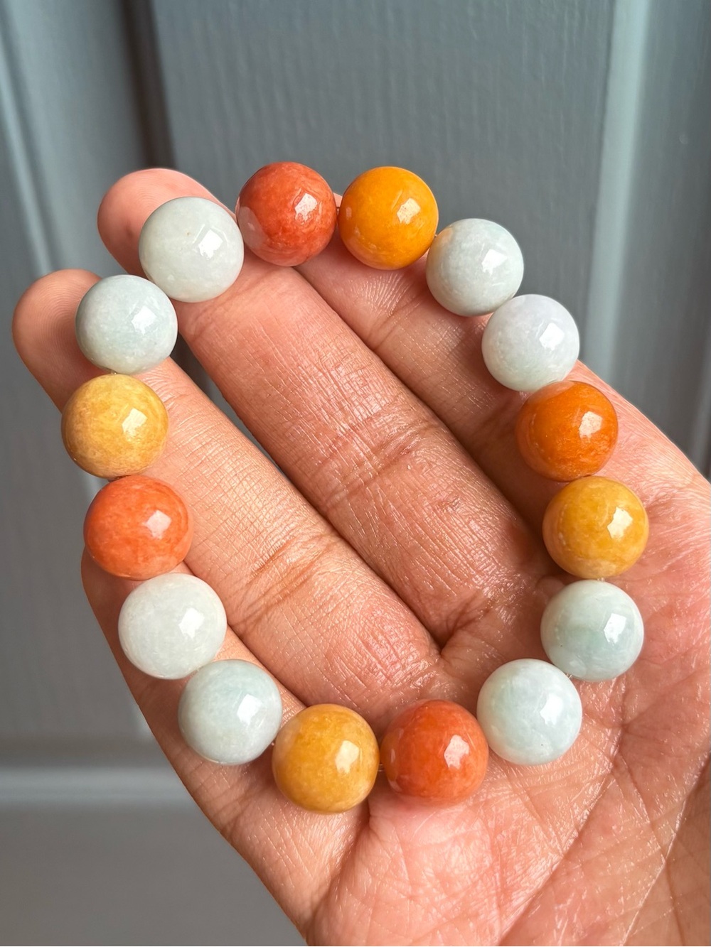 Rainbow Jadeite Crystal Bracelet 13.5mm